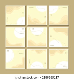 Collection of brown color template of social media post, perfect for quote, fashion brand, food brand, poetry, and more