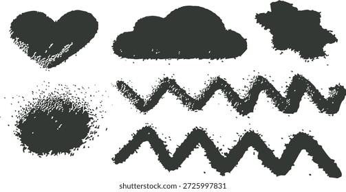 Una colección de Formas de galletas marrones que incluyen un corazón, una nube, una estrella, un círculo y patrones en zigzag en una superficie clara