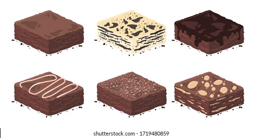 Collection of brownies in different flavor