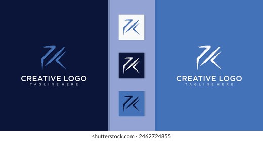 collection of Brush Letter K Logo Designs. Artistic Handwritten Brush Letter Logo Concept Vector