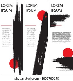 Collection of brush stroke banners