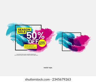 Collection of brush stroke sale, price, tag, stickers and tags banners, sales label collection suitable for design promotion media, colorfull tag templates with special offers for purchase