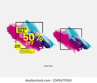 Collection of brush stroke sale, price, tag, stickers and tags banners, sales label collection suitable for design promotion media, colorfull tag templates with special offers for purchase