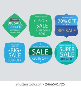 Collection of brush stroke sale, stickers and tags banners, sales label collection suitable for design promotion media