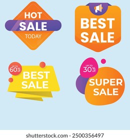 Collection of brush stroke sale, stickers and tags banners, sales label collection suitable for design promotion media