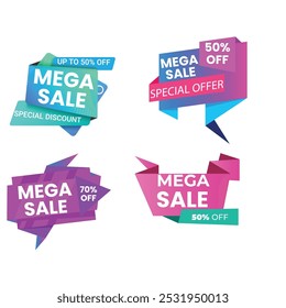 Collection of brush stroke sale, stickers and tags banners, sales label collection suitable for design promotion media