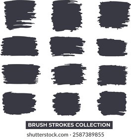 collection of brush stroke vectors