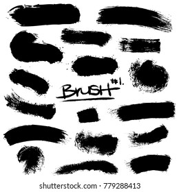 Collection of brush strokes, ink vector elements