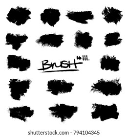 Collection of brush strokes, vector ink elements