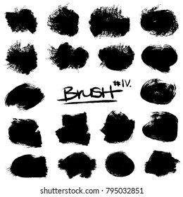 Collection of brush strokes, vector ink frame elements