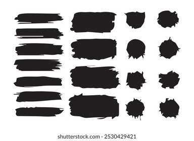 collection brush strokes.brush strokes, brushes, lines, frames, box, grungy. Grungy brushes collection. Brush stroke paint boxes on white background.Vector Illustration EPS 10