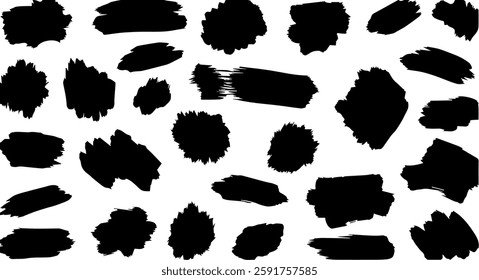 A collection of brushed textures. handwriting material set