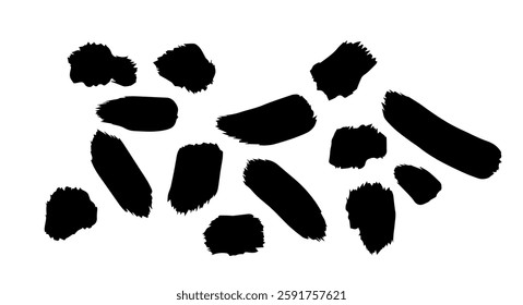 A collection of brushed textures. handwriting material set
