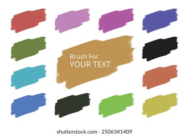 colección de pinceles para decoración de texto