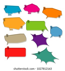 collection of bubble speech pop art quote box template illustration vector
