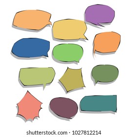 collection of bubble speech pop art quote box template illustration vector