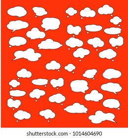 collection of bubble speech quote box cloud illustration vector