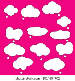 collection of bubble speech quote box cloud illustration vector