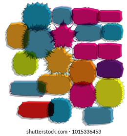 collection of bubble speech quote box pop art comic illustration template vector