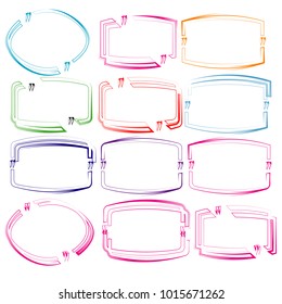 collection of bubble speech quote box illustration vector template