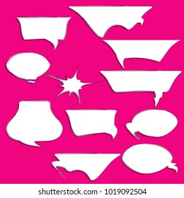 collection of bubble speech quote box template vector design illustration
