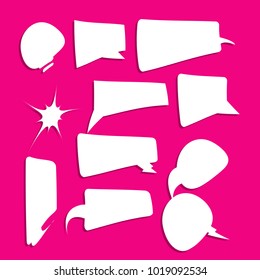collection of bubble speech quote box template vector design illustration