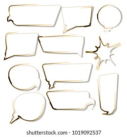 collection of bubble speech quote box template vector design illustration