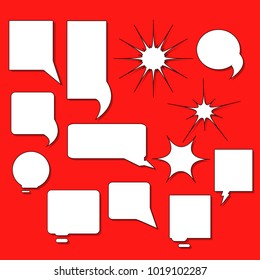 collection of bubble speech quote box template vector design illustration