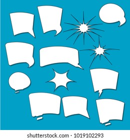 collection of bubble speech quote box template vector design illustration