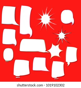 collection of bubble speech quote box template vector design illustration