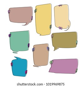 collection of bubble speech quote box template illustration vector