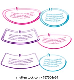 collection of bubble speech quote box template illustration vector isolated on white background