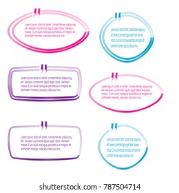 collection of bubble speech quote box template illustration vector isolated on white background