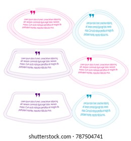 collection of bubble speech quote box template illustration vector isolated on white background