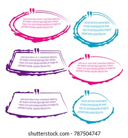 collection of bubble speech quote box template illustration vector isolated on white background
