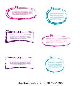 collection of bubble speech quote box template illustration vector isolated on white background