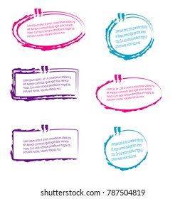 collection of bubble speech quote box template illustration vector isolated on white background