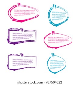 collection of bubble speech quote box template illustration vector isolated on white background