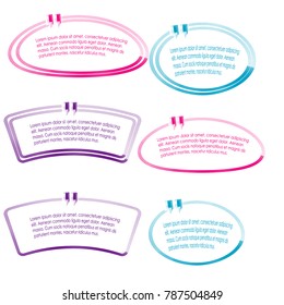 collection of bubble speech quote box template illustration vector isolated on white background