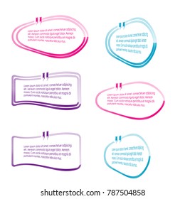 collection of bubble speech quote box template illustration vector isolated on white background