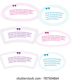 collection of bubble speech quote box template illustration vector isolated on white background