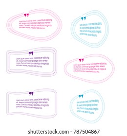 collection of bubble speech quote box template illustration vector isolated on white background