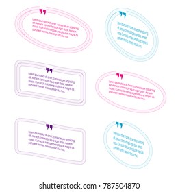 collection of bubble speech quote box template illustration vector isolated on white background