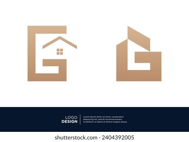 Colección de los diseños del logotipo de la letra G del arquitecto de construcción.