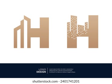 Kollektion von Bauarchitekten Buchstaben H Logo Designs.