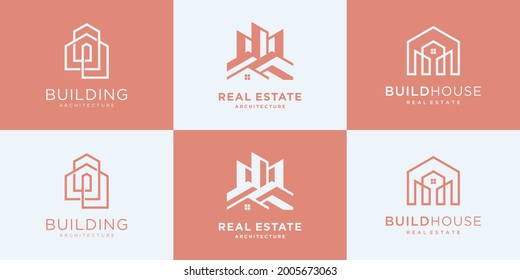 Colección de arquitectura de construcción que da inspiración al diseño de los logotipos.