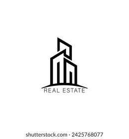 collection of building architecture sets, real estate logo design line art style
