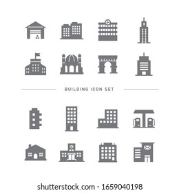 COLLECTION OF BUILDING FLAT ICONS