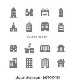 COLLECTION OF BUILDING FLAT ICONS