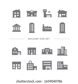 COLLECTION OF BUILDING FLAT ICONS